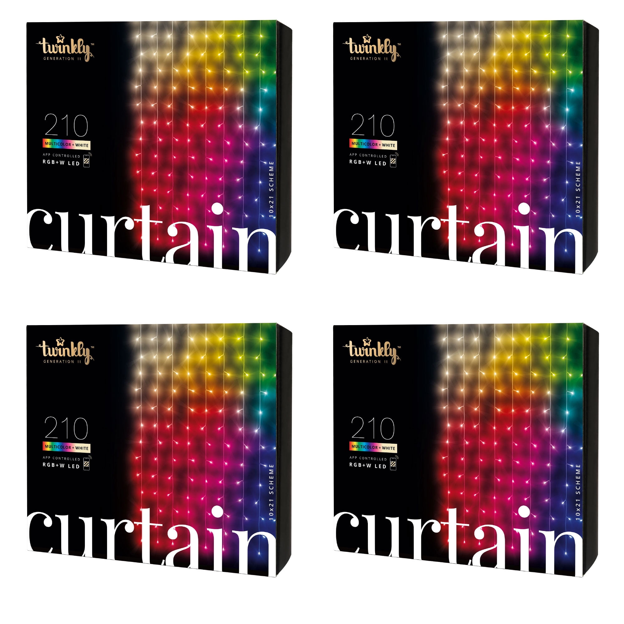 Twinkly Curtain smarter Lichtvorhang 210 Lichter RGBW 1,5m breit 2