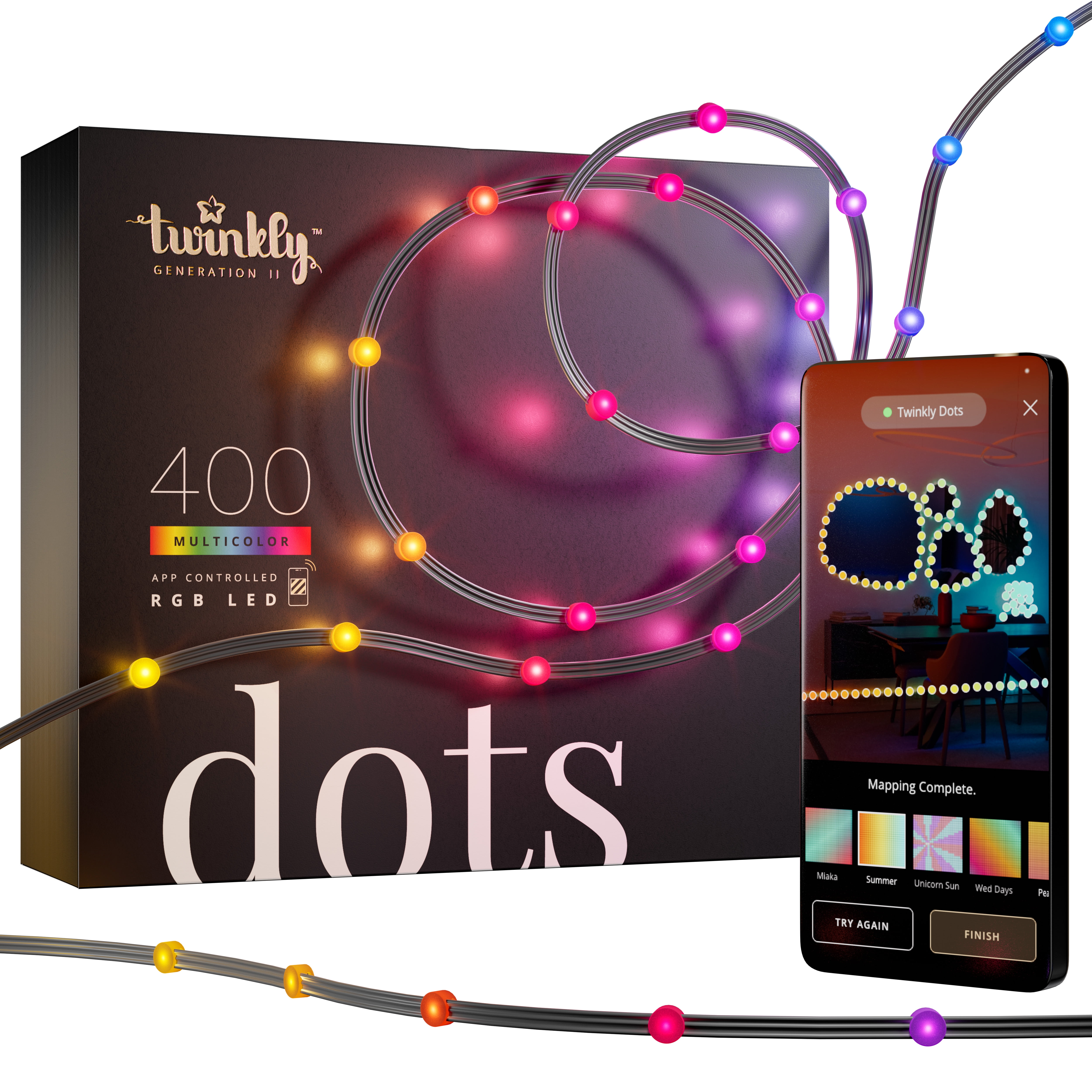 Twinkly Dots String Lights AppControlled Flexible LED Color Changing