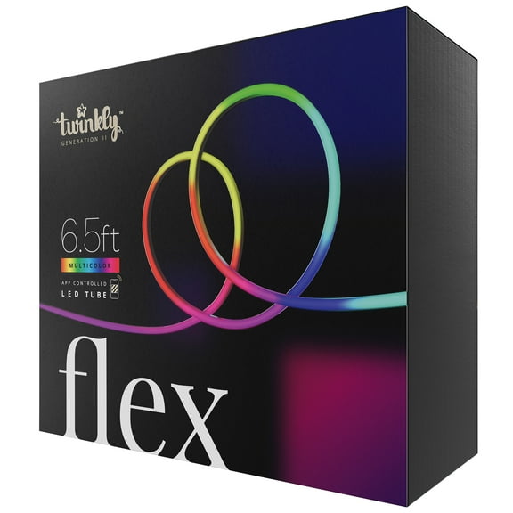 Twinkly Flex – App-Controlled Flexible Multicolor Light Tube with RGB LEDs, 6.5 feet, White Wire, One unit