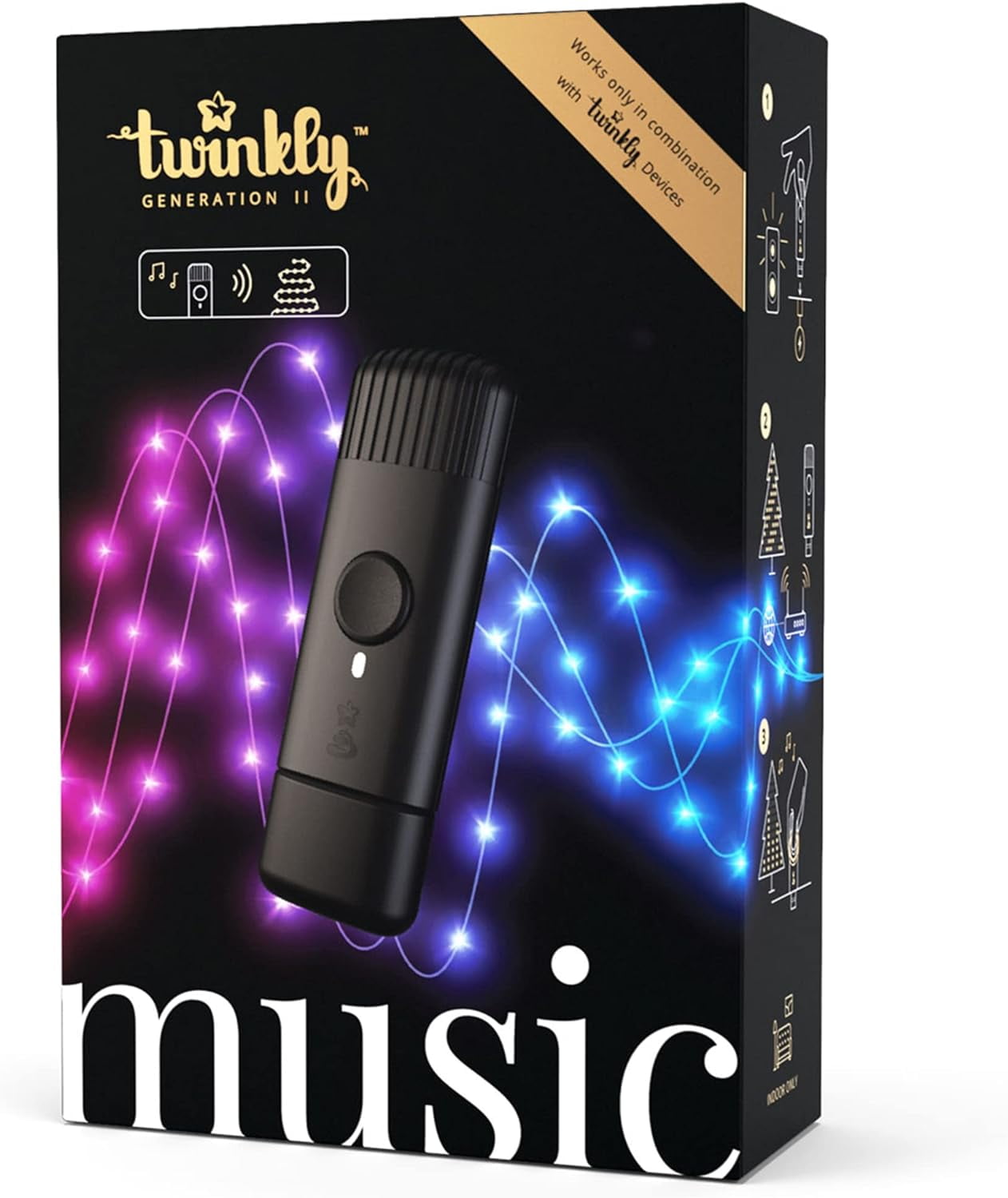 Twinkly Music Bluetooth/WiFi USBPowered Sound Sensor Gen II Smart LED