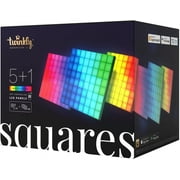 Twinkly Squares LED Wall Panels, 64 RGB Pixels, App-Controlled, 1 Master + 5 Extension Tiles