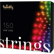 Twinkly Strings App Controlled Green Wire Christmas Light String Indoor and Outdoor Smart Home Lighting Decoration, Multicolor, 150 RGB LED, 39.5ft