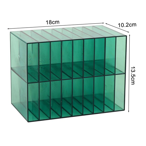 Twinkseal Acrylic Marker Holder Acrylic Double Layer Mark Pen Storage Box with 18 Compartments Desktop Art Marker Pencil Organizer for Artists Home Supplies