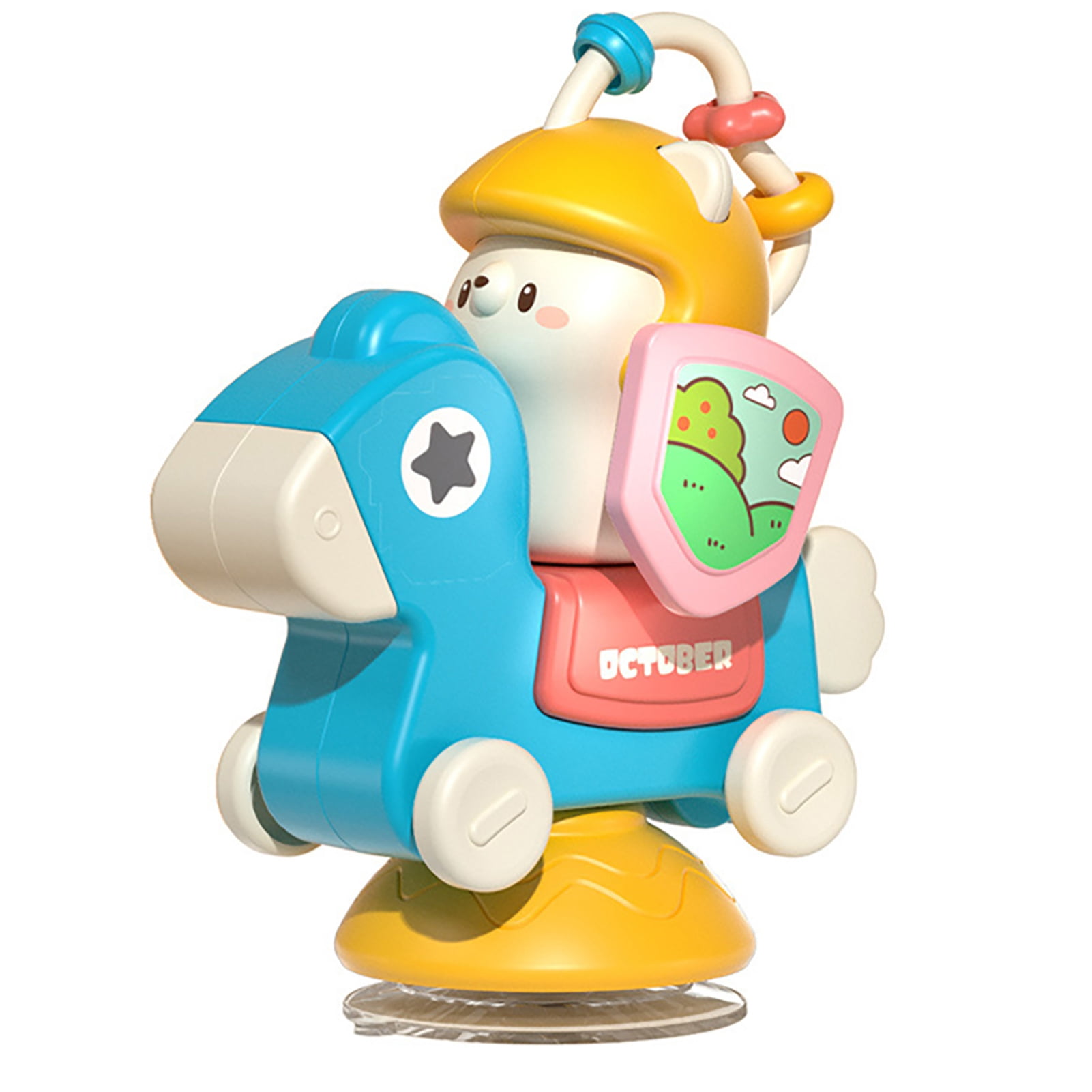 Twinkseal Baby Travel Toy Infant Toy Desktop Spinner Toys with Suction