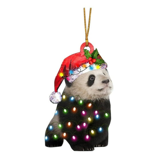 Twinkseal Brightly Colored Holiday Decor Christmas Hanging Decoration Goat Duck Cat Panda Cow Acrylic Reusable Holiday Decor Xmas Tree Ornament Pendant Party