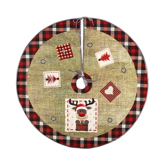 Twinkseal Christmas Tree Skirt Lace-up Design Snowflake Christmas Tree Skirt Easy to Install Exquisite Design Xmas Tree Skirt for Festive Decorations Tree Skirt