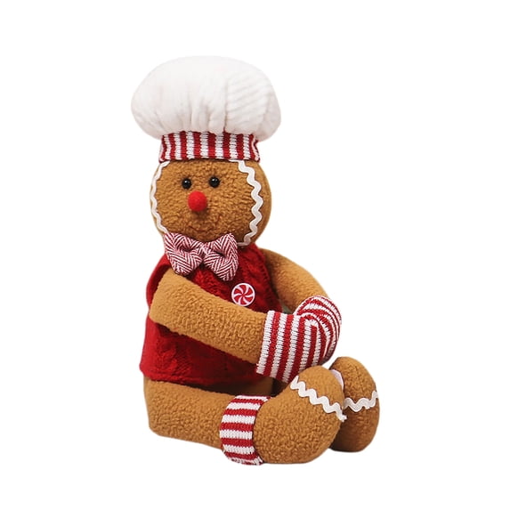 Twinkseal Comfortable Wine Bottle Holder Christmas Wine Bottle Sleeve Decoration Lovely Couple Style Gingerbread Man Hugger Plush Bottle Cover for Christmas