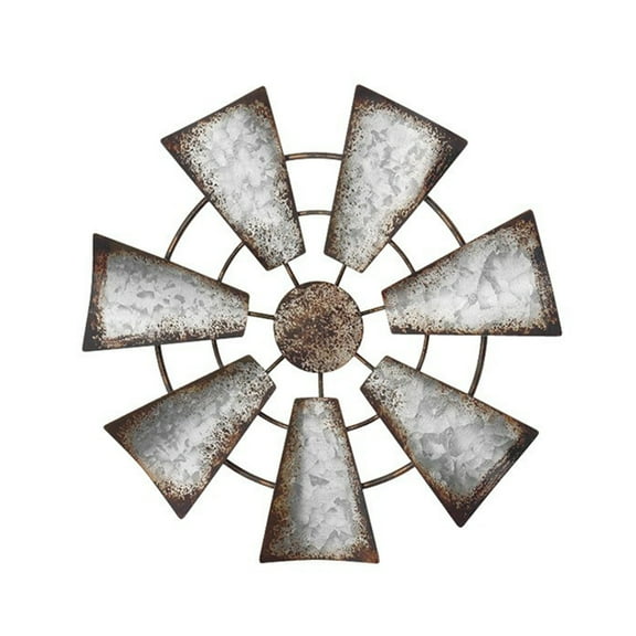 Twinkseal Distressed Finish Wall Decoration Windmill Rustic Farmhouse Wall Decoration Unique Metal Art for Home Bedroom Room Country Themed Room Decor