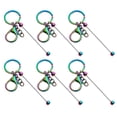 thumbnail image 1 of Twinkseal Diy Keychain 6 Pcs Gradient Color Key Chains with Lobster Clip Stainless Steel Key Storage Diy Crafts Jewelry Making Gift Set with Beaded Metal Rod, 1 of 8