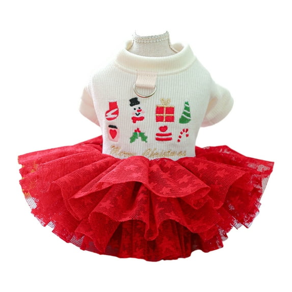 Twinkseal Festive Pet Dress Christmas Pet Dress with Exquisite Embroidery Easy to Clean Durable Cat Dog Princess Dress Pet Supplies