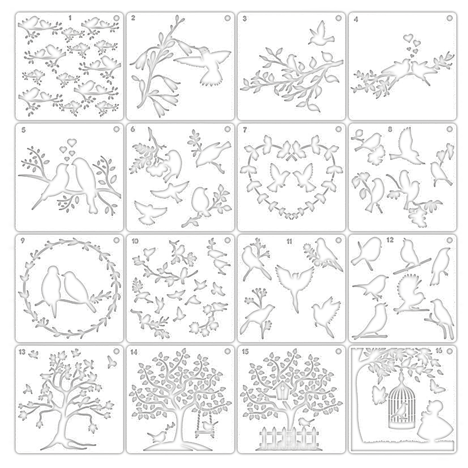 Twinkseal Flexible Stencils Reusable Painting Stencils Animals Flower