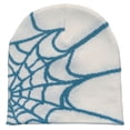 thumbnail image 1 of Twinkseal Halloween Knitted Winter Hat Spider Web Print Knitted Unisex Beanie Hat Halloween Party High Elasticity Anti-shrink Contrast Color Outdoor Resistant, 1 of 8