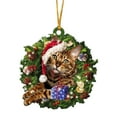 thumbnail image 1 of Twinkseal Holiday Hanging Decor Christmas Cat Hanging Decoration Acrylic Reusable Car Rearview Mirror Xmas Tree Ornament Hanging Cat Decoration, 1 of 8