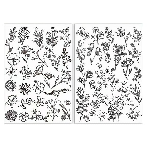 Twinkseal Pants Embroidery Patch 2 Sheets Stitch Embroidery Patches Water Soluble Stabilizers with Flower Patterns Diy Hand Sewing Lover's Dream