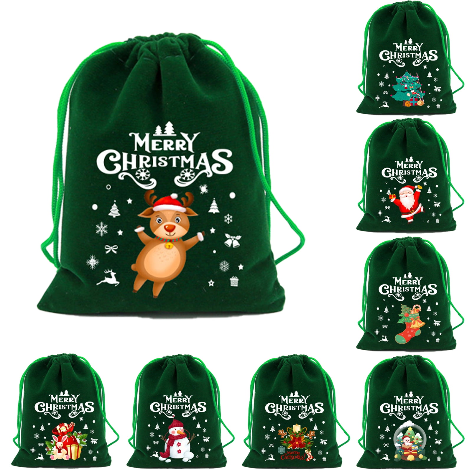 Twinkseal Party Favor Bags Christmas Candy Drawstring Bag Reusable