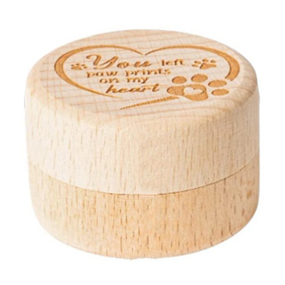 Twinkseal Paw Print Pet Keepsake Box Wooden Pet Memorial Box with Paw Print Design Elegant Meaningful Pet Remembrance Box for Cremains Hair Keepsakes More