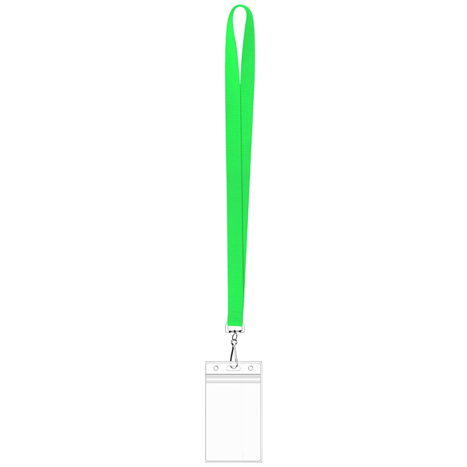 Skyygemm 100 Sets Volunteer Lanyards With ID Badge Holders - Green Breakaway Lanyards For Events, Schools, Staff