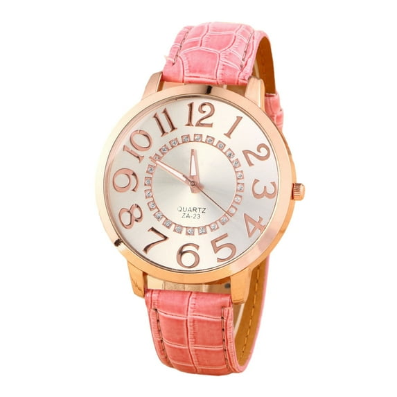 Twinkseal Round Dial Watch Fashion Watch Stylish Large Dial Quartz Movement Ins Style Lady Long Lifespan Watch for Precise Timekeeping Precise Timekeeping Watch