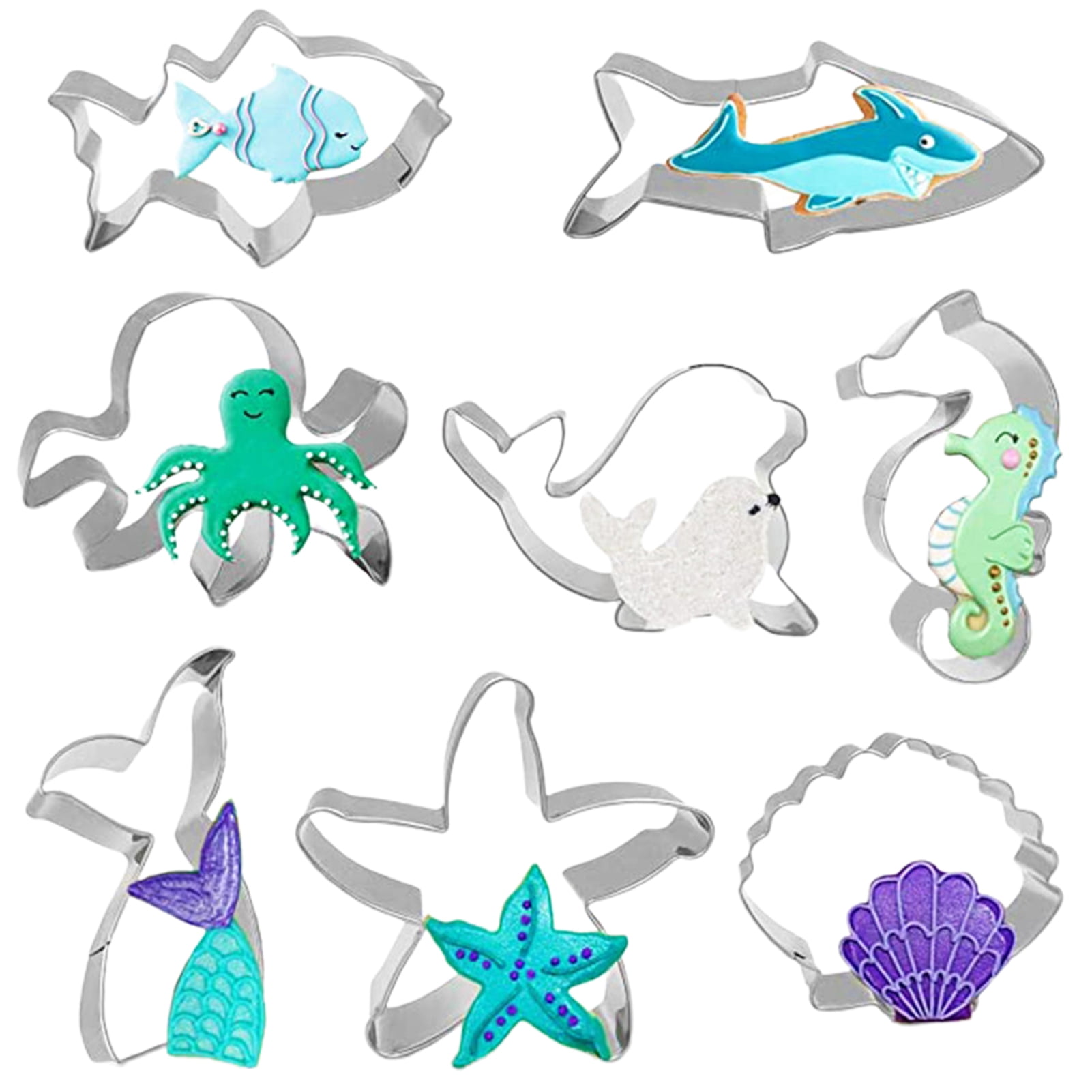 Twinkseal Starfish Shape Cookie Cutter 8pcs Stainless Steel Ocean ...