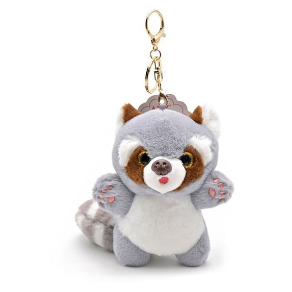 Twinkseal Stuffed Raccoon Raccoon Keychain 3d Eyes Lovely Long Tail Raccoon Plushies Ornament Soft Stuffed for Key Ring Pendant Backpack Decoration Girls Gift