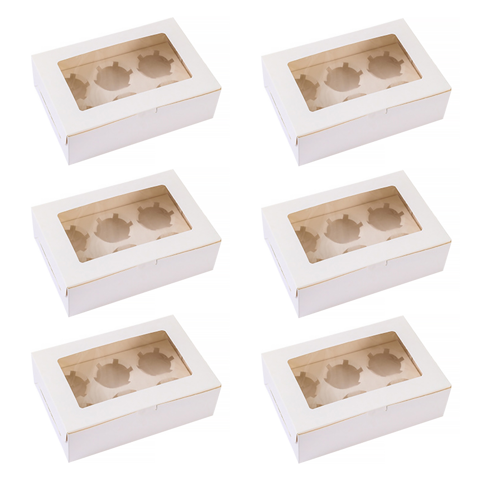 Twinkseal Wedding Cupcake Box 6 Pcs Cupcake Boxes with Window Food