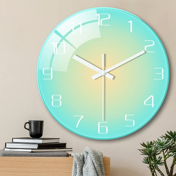 Twinkseal Work or Sleep Wall Clock Wall Clock Silent Modern Battery Operated Easy to Read Quartz Clock with Accurate Timekeeping Tempered Glass Hd for Work