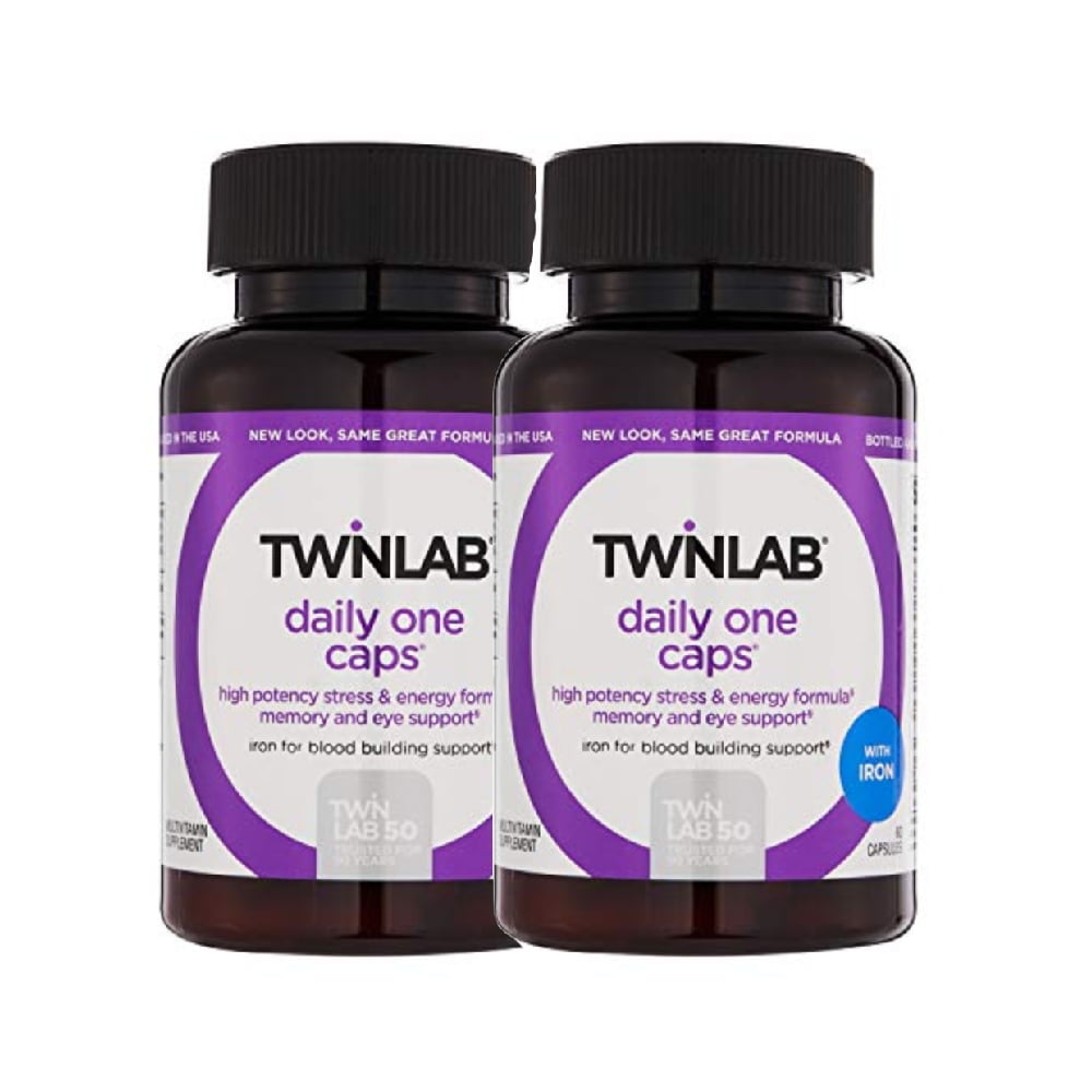 Twinlab Daily One Caps with Iron Daily Multivitamin for Women & Men
