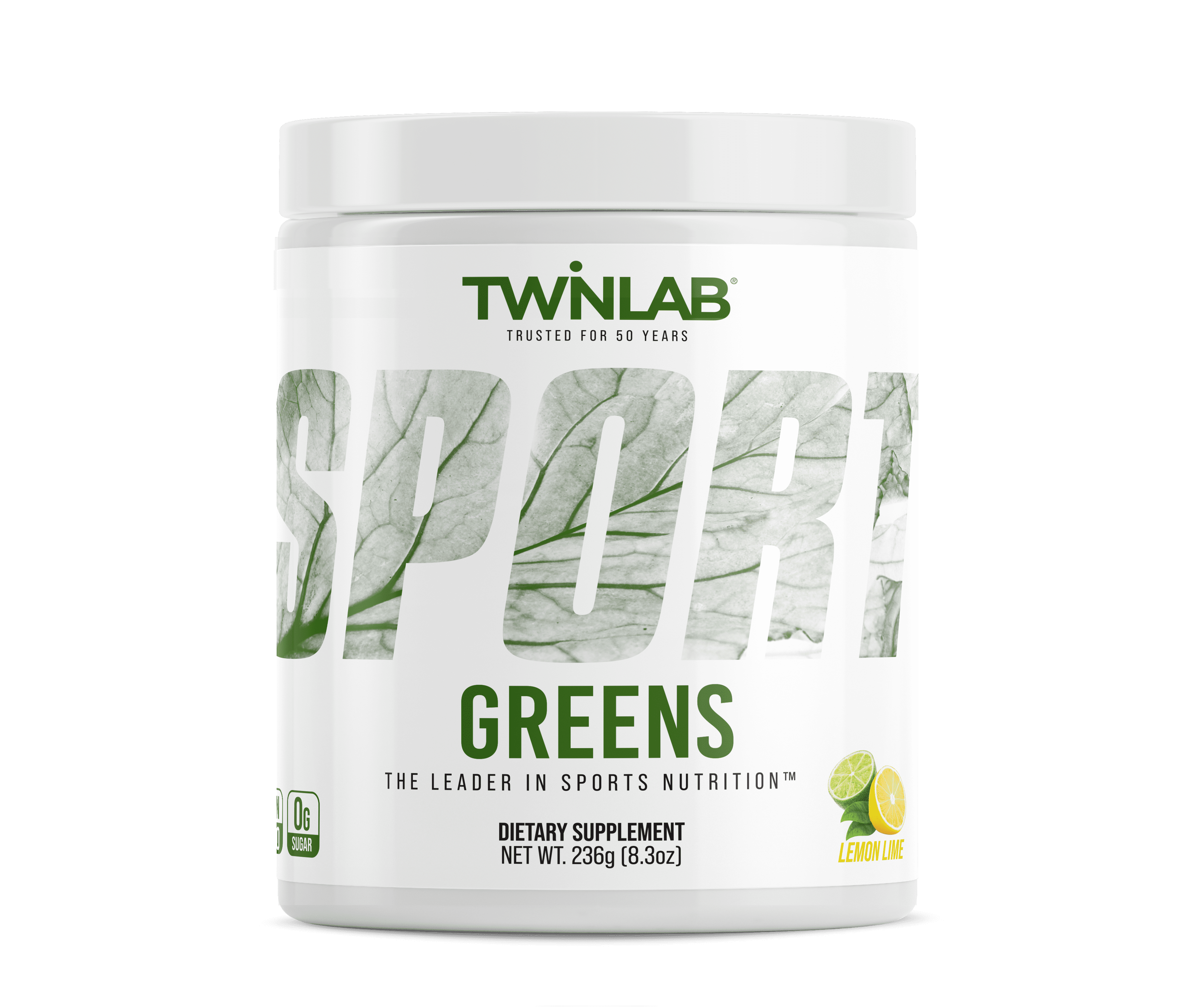 Twinlab Sport Greens - Natural Dietary Supplement to Support Immune, Heart & Gut Health - Includes Vitamins, Minerals, Greens, Super Foods & Probiotics - Lemon-Lime, 8.30 oz, 25 Servings