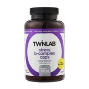 Twinlab Stress B-Complex Caps, High Potency Long-Lasting Energy Vitamin B Complex Capsules with Vitamin C 1000mg 100 Count Pack of 1