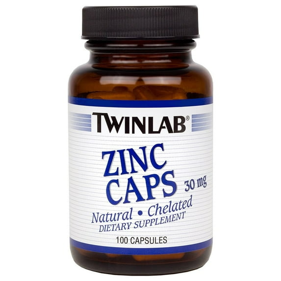 Twinlab Zinc Caps - Immune Support Supplement with Zinc Picolinate & Zinc Gluconate - Supplement for Immune Defense, Healthy Skin, DNA Synthesis, Metabolism and More - Zinc 30mg, 100 Caps (Pack of 1)