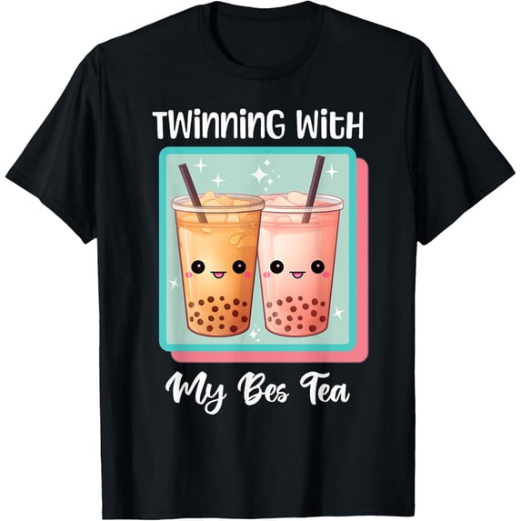 Twinning With My Bestie Spirit Week Twin Day Bes Tea Boba T-Shirt