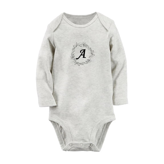 Twins Baby A Novelty Rompers, Newborn Baby Unisex Bodysuits, Infant Jumpsuits, Toddler 0-12 Months Kids Long Sleeves Oufits (Gray, 6-12 Months)