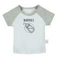 thumbnail image 1 of Twins Baby Buddies Funny T shirt For Baby, Newborn Babies T-shirts, Infant Tops, 0-24M Kids Graphic Tees Clothing (Short Gray Raglan T-shirt, 12-18 Months), 1 of 4