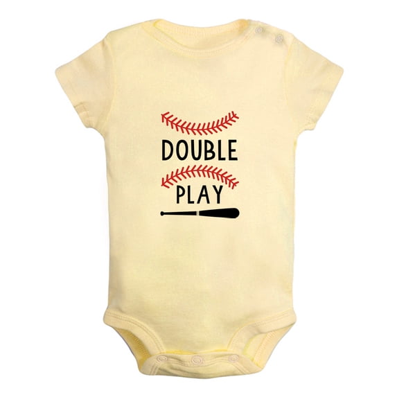 Twins Baby Double Play Baseball Funny Rompers Newborn Bodysuits Infant Jumpsuits Kids Cotton Clothes Graphic Outfits
