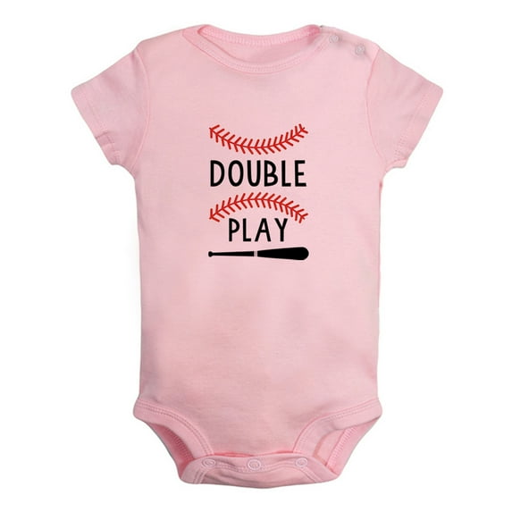 Twins Baby Double Play Baseball Funny Rompers Newborn Bodysuits Infant Jumpsuits Kids Cotton Clothes Graphic Outfits