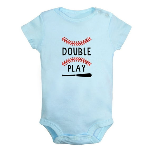 Twins Baby Double Play Baseball Funny Rompers Newborn Bodysuits Infant Jumpsuits Kids Cotton Clothes Graphic Outfits