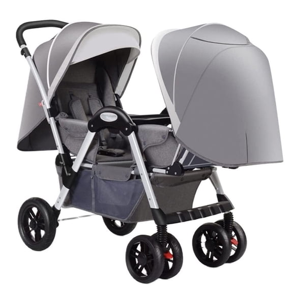 Twins Carriage Double Baby Stroller for Newborn, Double Baby Pram Stroller for Infant and Toddler Can Sit Lie Detachable Baby Pushchair Trolley Strollers with Mosquito Net