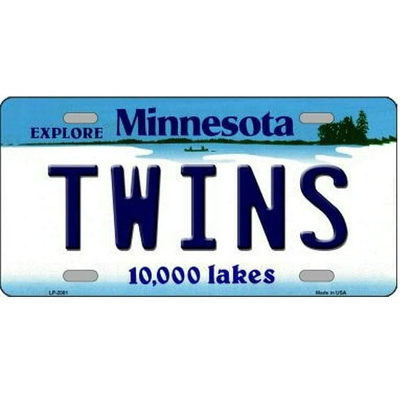 Twins Baseball Metal License Plate