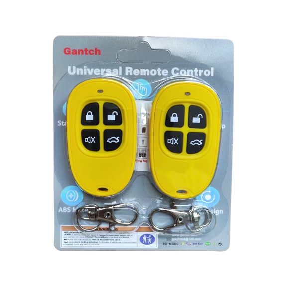 Gantch 433MHz 4-Button Copy Cloning Remote Control for Car Garage Door Gate Rolling Door Duplicates  Yellow-Lock-2pcs