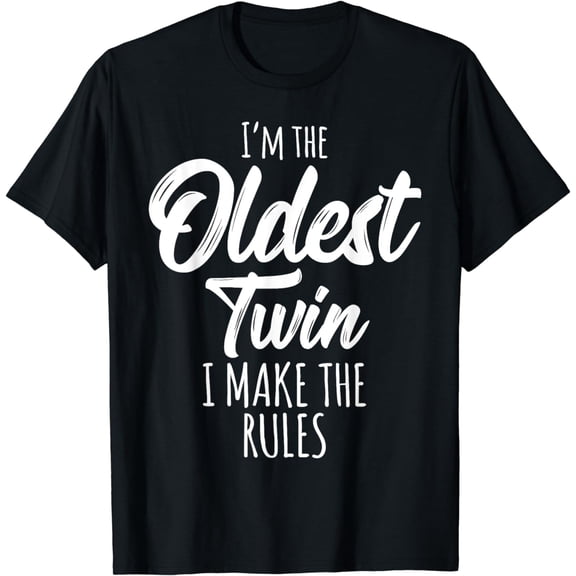 Twins Matching Shirt Birthday Sibling Oldest Twin T-Shirt