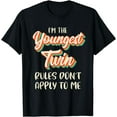 thumbnail image 1 of Twins Shirt Boys Girls Birthday Funny Siblings Youngest Twin T-Shirt, 1 of 3
