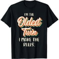 thumbnail image 1 of Twins Shirt Matching Birthday Sibling Oldest Twin T-Shirt, 1 of 6