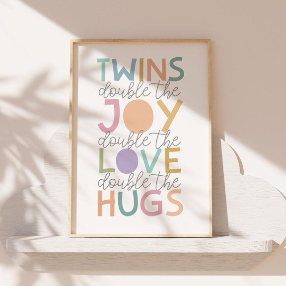 Twins Twins Wall Art Twin Nursery Poster , Poster Print Only
