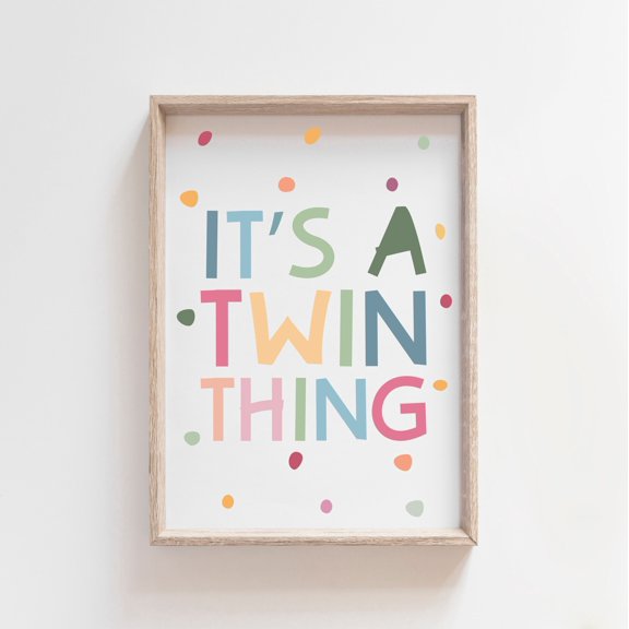 Twins Wall Art Twins Bedroom Sister Modern Living Room Accent Wall Art Poster , Poster Print Only