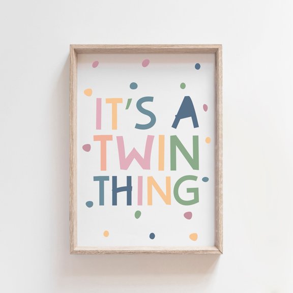 Twins Wall Art Twins Sibling Poster , Poster Print Only