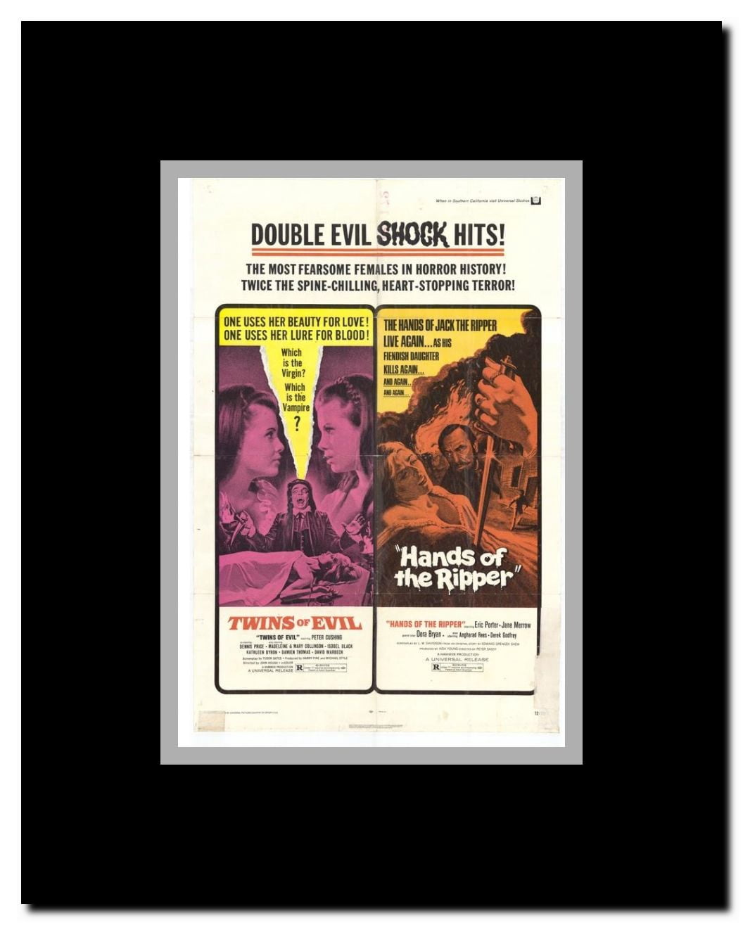 Twins of Evil/Hands of Ripper Framed Movie Poster