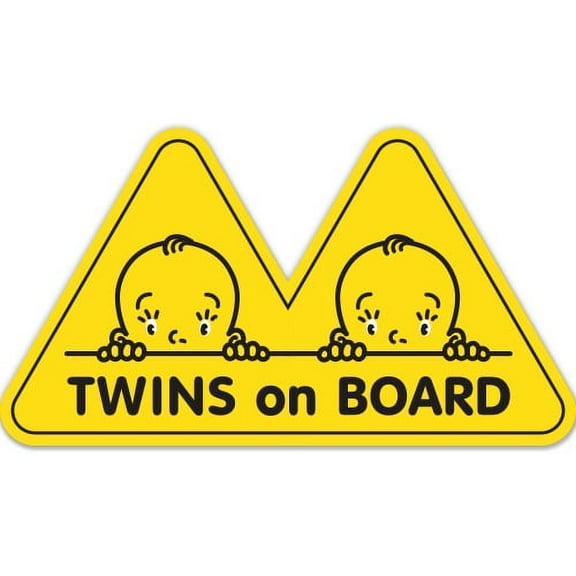 Twins on Board - 3" Vinyl Sticker - For Car Laptop I-Pad Phone Helmet Hard Hat - Waterproof Decal
