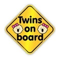 thumbnail image 1 of Twins on Board Two Girls - 3" Vinyl Sticker - For Car Laptop I-Pad Phone Helmet Hard Hat - Waterproof Decal, 1 of 1