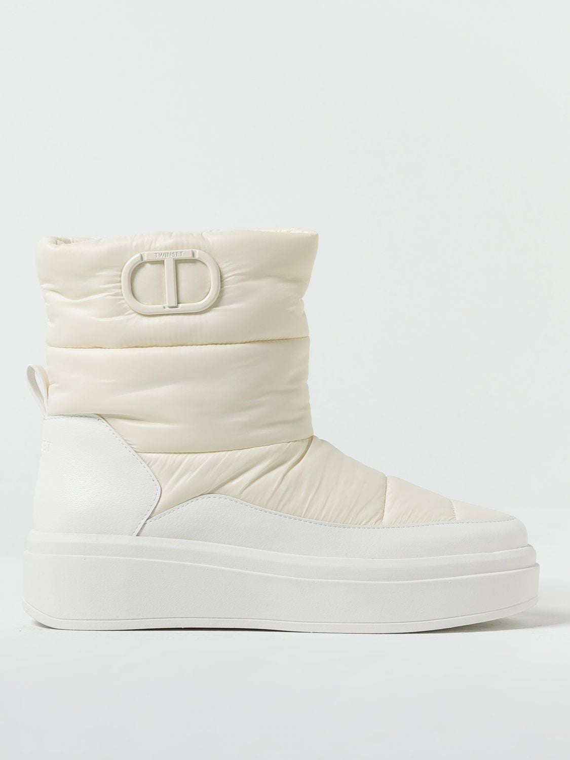 flat white ankle boots