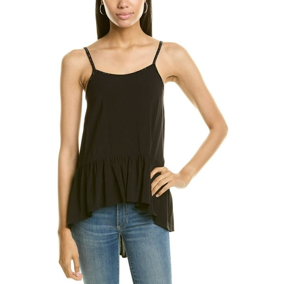 Twinset womens  Sleeveless Sequin Top, XS, Black